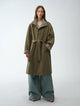 "Urban Island" Retro Plaid Mid-Length Workwear Lapel Trench Coat