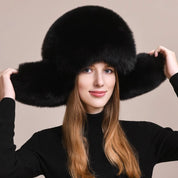 Fireladyfur Women's Solid Earmuffs Hat in a Classic Style