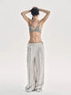 Linen Vertical Stripe Drape Wide Leg Casual Pants"Fashion Tension"