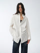 Loose casual standing straight silhouette deconstructed waist shirt “Moonlight Vermilion”