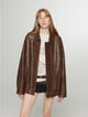 Vintage distressed waxed sheepskin silhouette lapel leather jacket “Rebel”