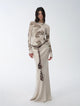 Retro bias-cut linen blended straight fishtail maxi skirt"Light and breezy"