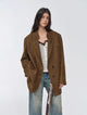 Vintage suede/waxy goatskin leather mid-length suit jacket "Bavaria"