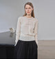 “Imbell"Imported Yangtze 30NM Contrast Stitch Wool Knit Skin-Friendly Short Top