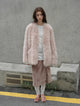 "Castle Dusk" V-neck Italian imported Tuscan curly wool sheepskin fur coat winter