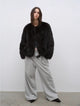 Morning Mist Manor Urban Chic Chicken Heart Collar Drop Shoulder Fox Fur Coat