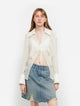 Silk Chiffon Light and Hazy Feeling Cool Drape Lace-up Sun Protection Shirt Summer "Hazy Moonlight"
