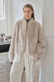 "Yorta" imported Tuscan curly wool upper arc collar sheepskin coat