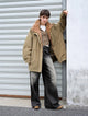 "Amber Pine Forest" fashionable Toka curly collar 90 goose down H-type drawstring mid-length parka down jacket