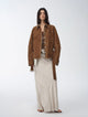 "Haruno Dream" retro distressed flocked denim low waistband long sleeve shirt women's jacket