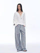 Retro style linen wide-leg casual pants"Free Afterglow"