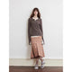 Elastic skin-friendly Henley Layered women's sweater long-sleeved slimming fake two-piece crop top "Letter from Munich"