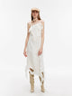Sand-washed Linen Sling Ruffled Irregular Fit Sling Dress"Summer Whisper"