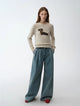 Animal design pattern Merino Wool Cotton Blend Round Neck Long Sleeve Sweater,"Brani"