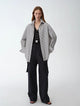 "Striped Fantasy" Casual Asymmetric Slanted Front Two-Wear Striped Long Sleeve Shirt