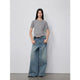 "90 Street" Retro Washed Distressed Straight Leg Wide Leg Low Crotch Jeans Women's Loose Pants