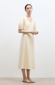 "April Story" 3D U-neck split waist curved skirt knitted dress for women