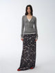 "Gallery Dusse" Vintage Print Straight Draped Skirt