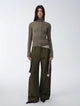 "Leisure First" Personalized three-dimensional large patch pocket straight wide-leg work trousers