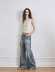 "Magic Dream" Retro Modern Washed Chicken Claw Wrinkled Jeans Women's Spacious Straight Wide Leg Pants