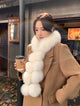 Women's Cute Fox Fur Magnetic Fur Pom Pom Scarf