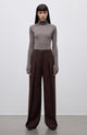 Imported wool pleated high-waisted straight-leg all-match slimming suit trousers for women