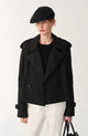 "Night Messenger" anti-wrinkle waterproof large lapel short straight box windbreaker for women