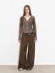 "Workplace Ladies" Fashionable drapey single pleat skinny wide-leg mid-low waist casual pants for women