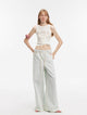 "Mint Whisper" luxury brand same version Turkish imported washed sports style wide-leg jeans spring and summer