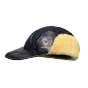 U.S. WWII Air Force pilot hat B2 fur and leather baseball cap winter ear protection warm duckbill cap