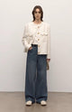 Turkish double-core micro-elastic snowflake denim versatile tall and slim low-waist denim wide-leg pants