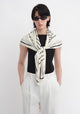 Stretch silk original geometric print silk scarf