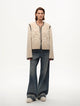 "FF×JW Muse Project" embroidered round neck short merino wool sheepskin fur coat