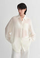 Classic silhouette mulberry silk acetate transparent smooth and loose multi-color spring and summer shirt for women