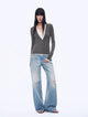 "West City Rhythm" Handmade Whisker Washed Flared Jeans Spring