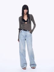 Distressed dirty dyed Tencel cotton jeans"Art Journey"