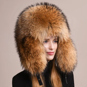Fireladyfur Women's Solid Earmuffs Hat in a Classic Style
