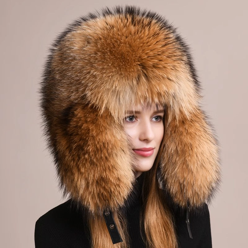 Fireladyfur Women's Solid Earmuffs Hat in a Classic Style