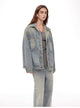 "Kamen Rider" Stylish and Versatile Vintage Handcrafted Distressed Reversible Denim Jacket