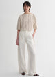 High-intelligence, relaxed, simple, high-quality, long-staple cotton, short-sleeved shirt for women