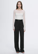 Transparent patchwork acetate Tencel temperament slim fit slim long sleeve T-shirt for women