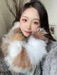 Fox fur scarf autumn and winter thickened warm pullover neck scarf