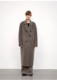 "Desert Mirage"Double-Breasted Coat with Shoulder Seam and Slight Cocoon Shape