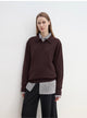 "Library Diary" Machine Washable Premium Wool Women's Polo Neck Loose Top