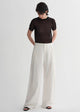 Summer mulberry silk linen waistless three-dimensional pleated wide-leg pants for women