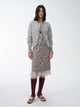 "Hokkaido Weaving Love" wool blend crew neck cardigan top