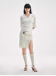 Silk Tencel blended pleated V-neck loose dropped shoulder T-shirt"Inspiration Bag"