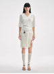 "Lingering Soft Light" Paneled Irregular Lace Straight-Cut Split Skirt