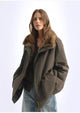 Removable fox fur collar 90% white goose down easy to care for practical and water-repellent parka for women