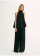 Luxury mulberry silk wrinkle-resistant small high collar A-line sleeveless top vest for women